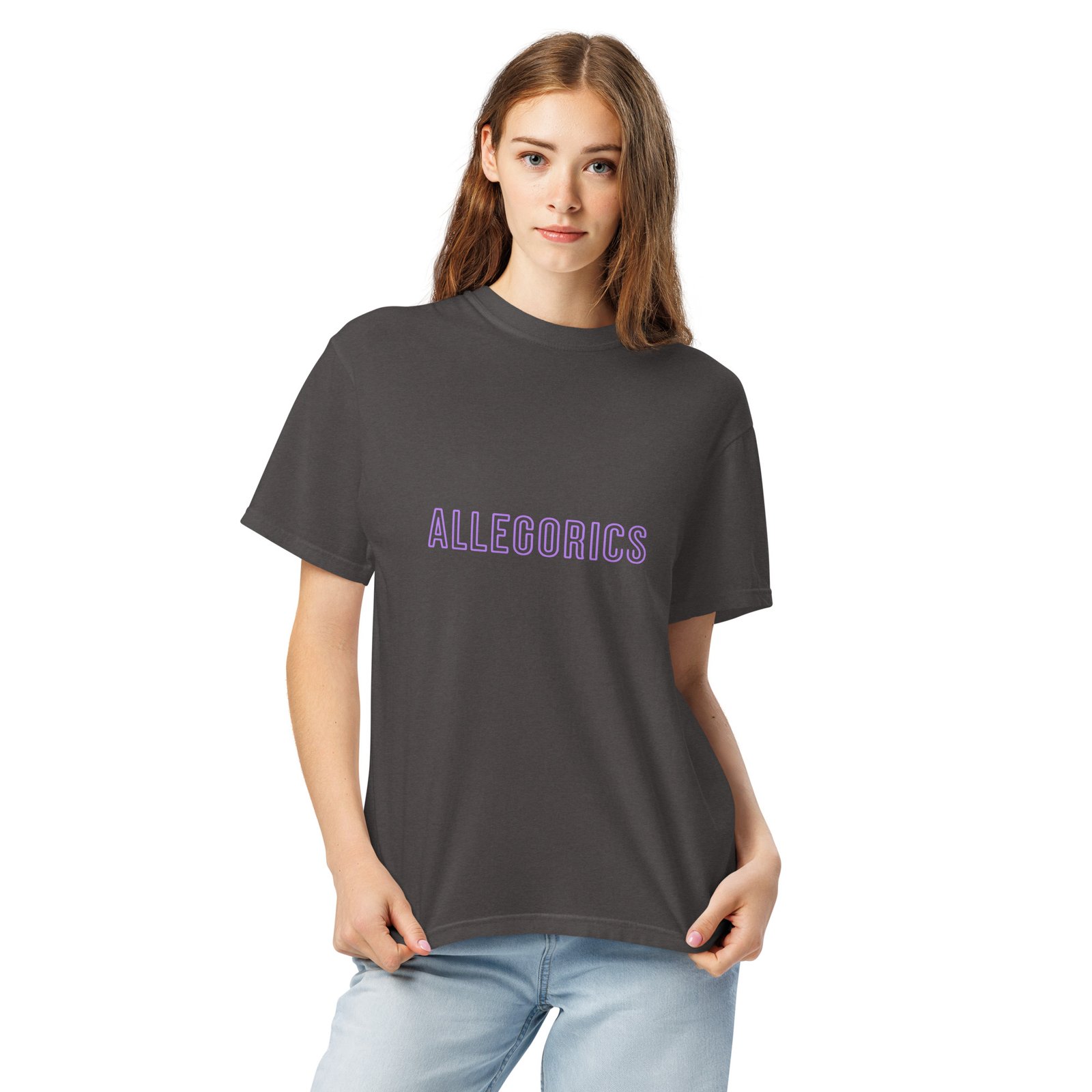 ALLEGORICS Neon Purple/ Pink Logo Tee – Comfort Colors 1717 Heavyweight Unisex Tee - Image 7
