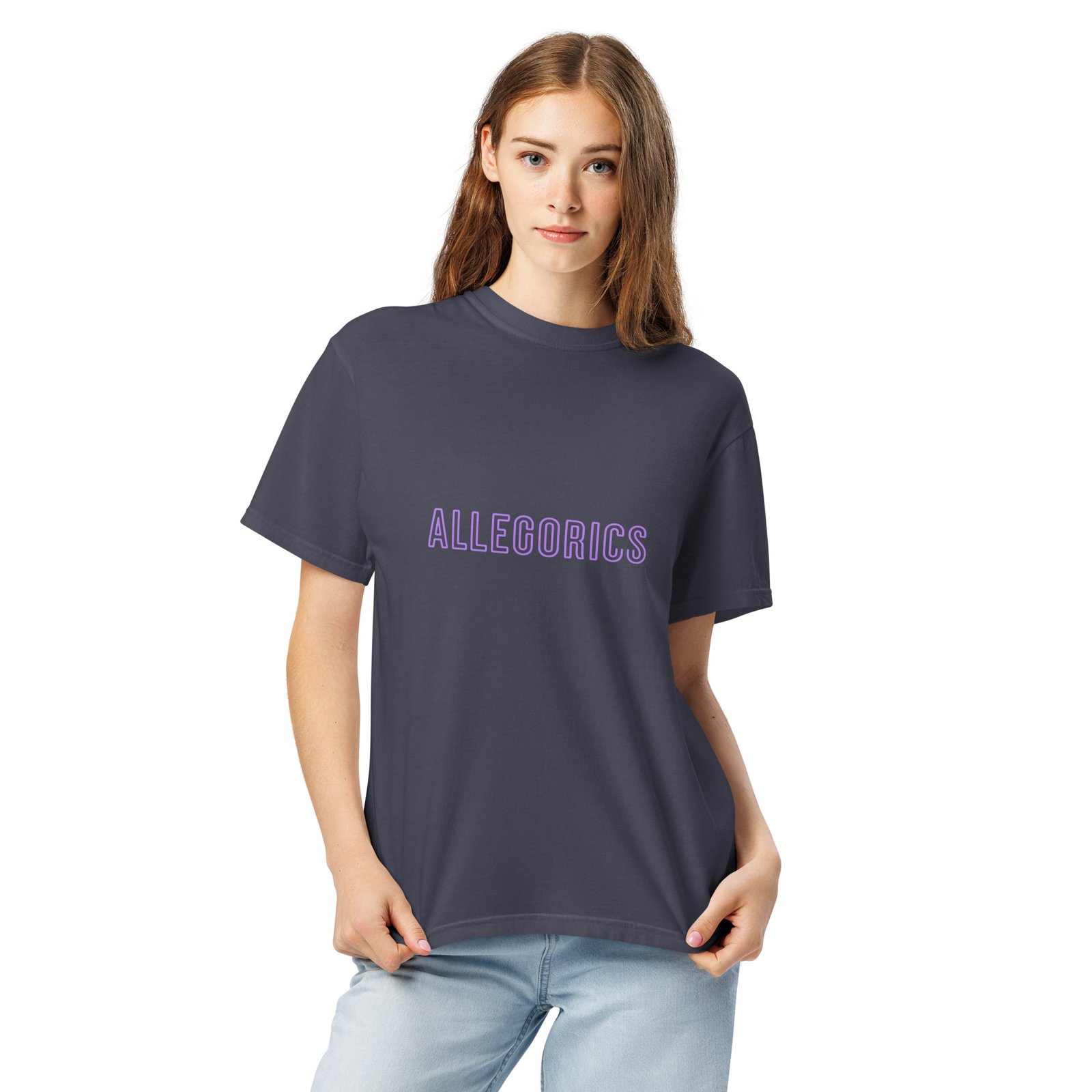 ALLEGORICS Neon Purple/ Pink Logo Tee – Comfort Colors 1717 Heavyweight Unisex Tee - Image 9