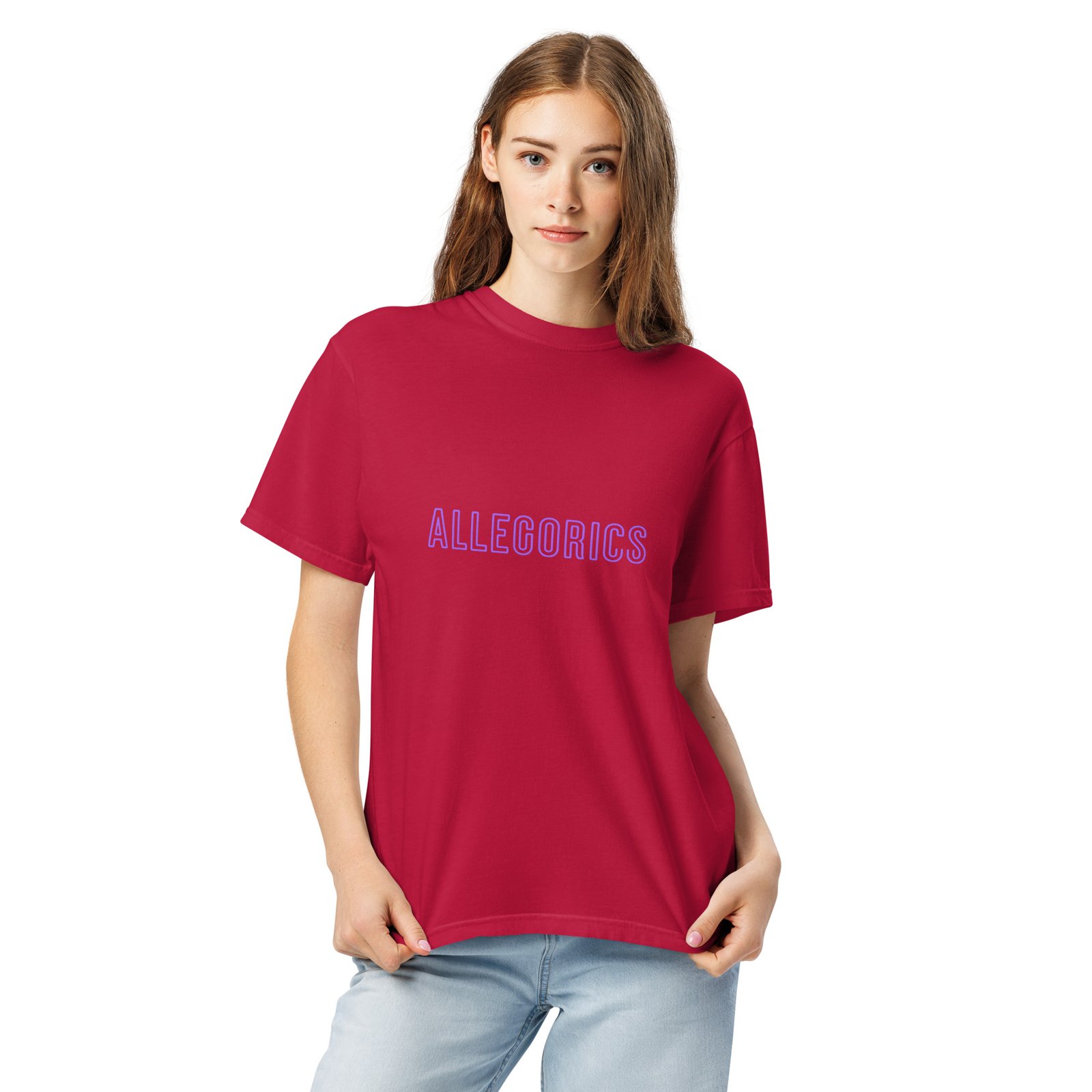 ALLEGORICS Neon Purple/ Pink Logo Tee – Comfort Colors 1717 Heavyweight Unisex Tee - Image 5