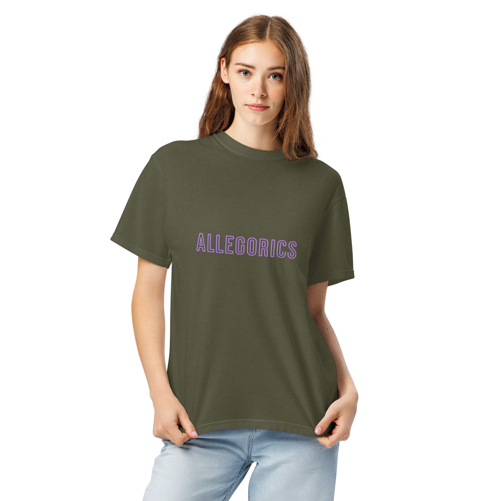 ALLEGORICS Neon Purple/ Pink Logo Tee – Comfort Colors 1717 Heavyweight Unisex Tee - Image 11