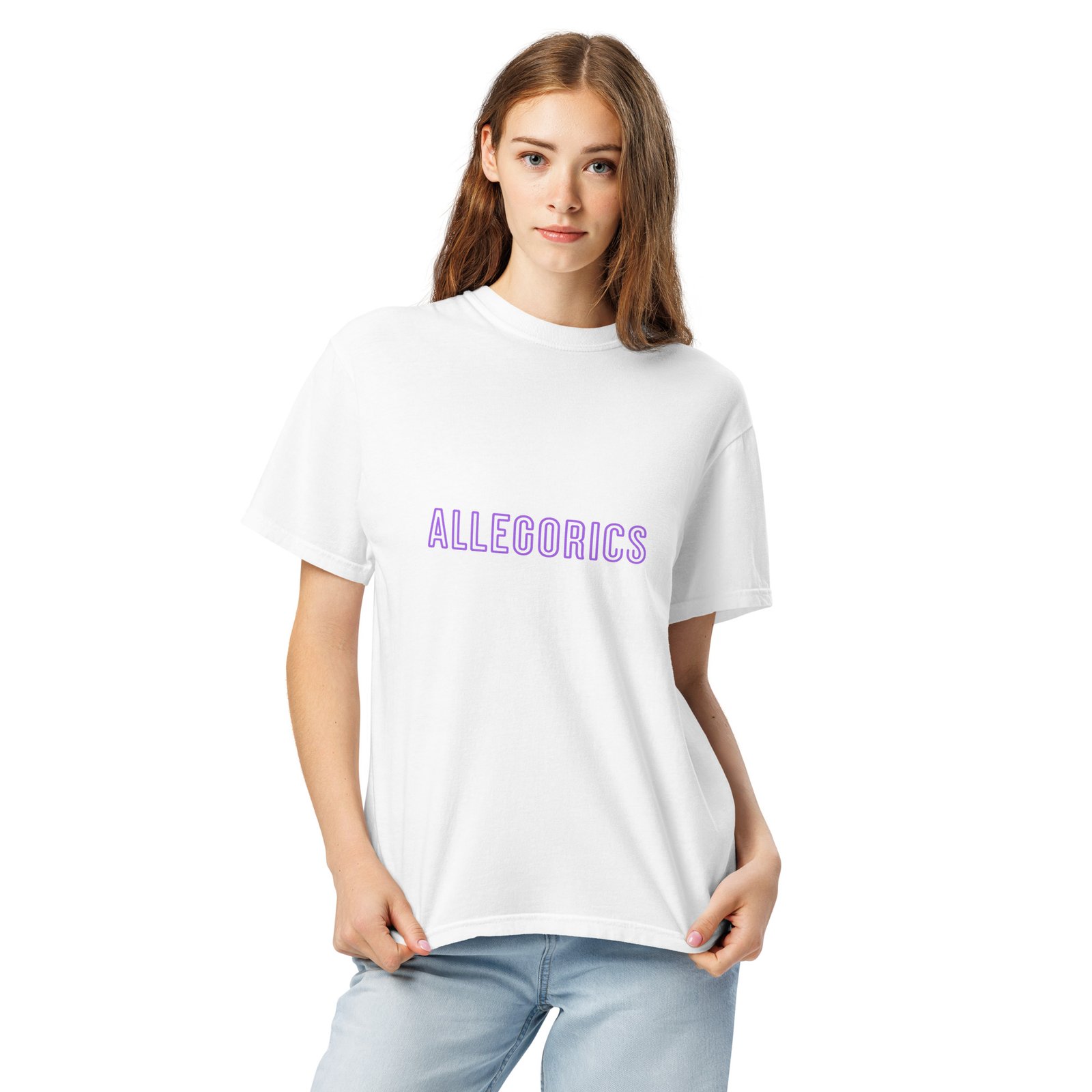 ALLEGORICS Neon Purple/ Pink Logo Tee – Comfort Colors 1717 Heavyweight Unisex Tee - Image 21